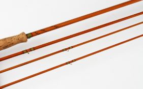 Good Hardy "The L.R.H. Dry Wet" Palakona trout fly Rod: 9ft 2in 3pc split cane fly rod complete with