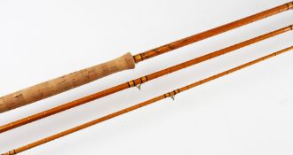 Stunning Hardy Hollokona Salmon Fly Rod: "The Hollolight" 12'6" 3pc fly rod line #9-with clear agate