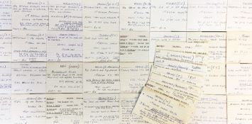 McKinley, John - unique extensive life-time collection of index cards for each book purchased,