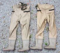 2x Pairs of Snowbee Chest waders: to incl size 10 and size 7 (G)