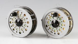 Shakespeare Beaulite trout fly reels (2): - both with lines to incl Float WF7F/S and WF-F7 - in