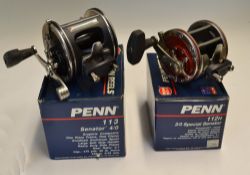 2x Penn Senator big game sea reels both in makers boxes - 113 4/0 - anodised aluminium spool,