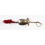Rare and Early Twin Glass Eyed Fishing Lure: Colorado spoon with claw set twin glass eyes, gill