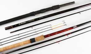 2x Match Carbon Fishing Rods: Abu Max Match 13ft 3pc very lightly used; and Daiwa Euro Special