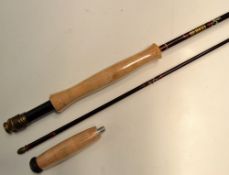 Fine Hardy Graphite Deluxe Fly Rod unused: 9' 3" 2pc - line 7/8# , bronzed reel fittings c/w butt