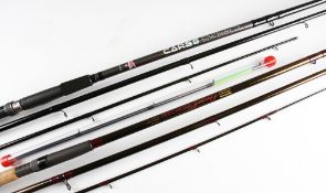 2x carbon feeder rods: Pro-Performance Carbo 12 ft 4 pc with 2 tips and a Shakespeare Onset Medium