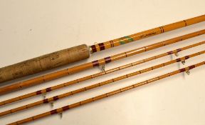 Fine Constable Bromley split cane salmon spinning rod: The Supreme 12ft 3pc with 2x spare tips -