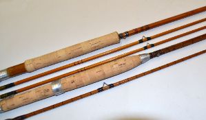 Eggington & Sons Fly Rods (2): 9ft 2 pc split cane fly rod with spare tip. Snake guides with lined