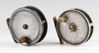 Early Alloy Fly reels (2) Scarce Jeffery Plymouth 3.5" fly reel, horn handle, constant check and