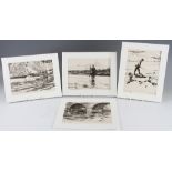 Norman Wilkinson fishing prints (4): titled "The Kettle Pool"; "A Sutherland River"; "Coming to