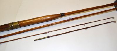 J Bernard & Son Rod: 12ft 3 pc Greenheart fly rod with additional worming tip to 9ft. Bridge