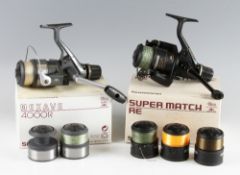 Shimano Fixed Spool Reels (2): Super Match RE High Speed c/w 2x spare spools and in makers box and