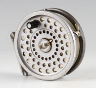 Hardy Marquis trout fly reel: 3 5/8" dia., line #8/9 with 2 screw drum release latch c/w with line -