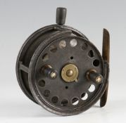 Hardy Silex Number Two wide drum alloy reel: 4.5" dia with quarter rim cutout, three screw drum