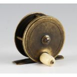 Early Bowness and Bowness brass plate wind reel: 2.5" plate wind engraved to the faceplate '