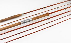 Fine Hardy "The Wee Murdoch" Palakona Salmon Spinning Rod: 10ft 6in 3pc split cane rod c/w spare tip