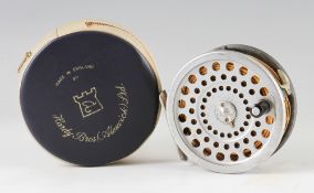 Hardy Marquis Salmon No1 fly reel: 3 7/8"dia , U shaped line guide well used in makers padded