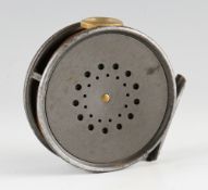 Hardy Perfect Alloy Narrow Drum Fly Reel: post war 3 7/8" dia with clear Agate line guide, RHW