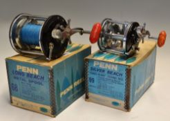 2x vintage Penn Sea Reels in original makers boxes - Penn Long Beach 68 and Silver Beach 99 both