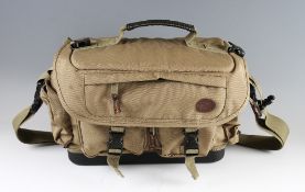 Snowbee extra-large bank tackle bag: olive green with numerous pockets and compartments, four