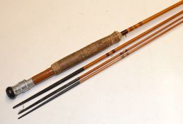 Eggington & Sons Fly Rod: 10ft 3pc two tips spliced joint split cane fly rod. Snake guides with