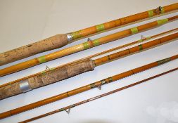 Coarse Fishing Rods (2): Whole Cane Float Rod: 12ft 3pc with split cane top. High bridge guides,