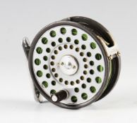 Hardy "The LRH Lightweight" trout fly reel: 31/8"dia with 2 screw drum release latch nickel U shaped