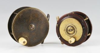 2x Interesting Farlow Salmon Reels: early Chas Farlow Maker London 4" Perth Style reel c.1880's with