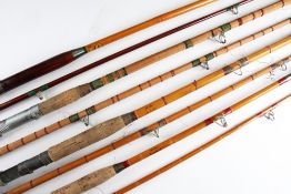 4x various big game whole cane and split sea rods: Lee Redditch The Seawell 8ft 2pc wholecane and