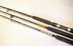 3x various Shakespeare spinning boat rods to incl Pro-Max Boat high modulus carbon 20lb 2.25m;