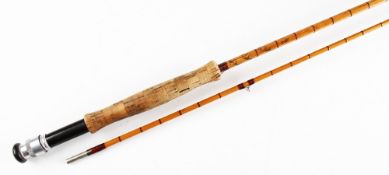 Fine Hardy Perfection Palakona Trout Fly Rod: 9ft 6in 2pce split cane with clear agate lined butt