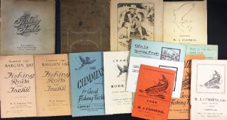Cummins Fishing Tackle Catalogues - including 1914, 1932 and 1935 plus 12 other pamphlets, price