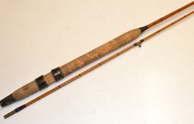 Eggington & Sons Bait-casting Rod: 7ft 2 pc split cane with lined bridge guides, brass ferrules with