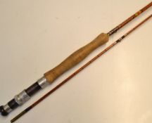 Good Martinez & Bird split cane trout fly rod: 8ft 2pc good decal label - alloy reel locking