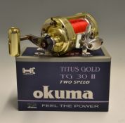 Okuma Titus Gold Trolling Sea Reel - TG30ii two speed smooth action reel- lever drag system, pre-set