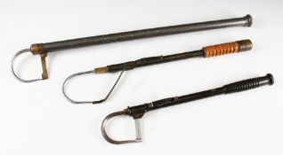 Collection of Gaffs (3): Hardy alloy and brass 2x draw extending salmon gaff ; Made in Great Britain