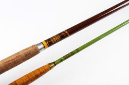 2x Hardy Sea rods: Fine Hardy Saltwater Big Game Rod 7ft glass fibre 80lb test Curve - roller ring