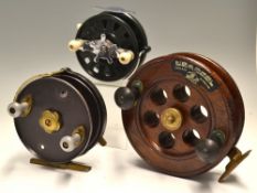 Selection of Alloy, Wooden and Bakelite sea reels (3) - to incl Ogden Smiths "The Seaos" big game/