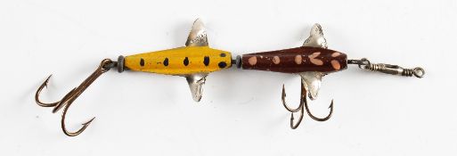 Fine Humphries Lightening Spinner lure: 2.5" long body, maker's details and reg. no. stamped to