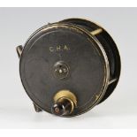 C Farlow & Co Ltd 10 Charles St. St James Square London Gunmetal Patent Lever salmon reel c.