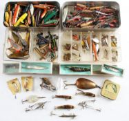 Collection of vintage lures/baits and general spinning lures (a lot): 3x Hardy Crocodile dead bait