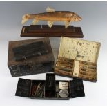 Collection of various early lures, lure boxes, fly boxes, fly wallets and Jaws The Barbel (a lot):