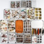 Good collection of alloy fly tins and flies (12) - 8x Wheatley, 3x Okuma and one other comprising 5x