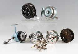 Variety of American, European and Foreign fishing reels (7): Portage Atlas multiplier 1.75"; Bronson