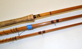 Sharpes, Aberdeen Rod: 14ft 3pc line #10. "Scottie" spliced impregnated split cane salmon fly rod