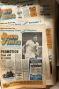 1977-1908 Shrewsbury Town home Football Programmes in newspaper format, with many interesting