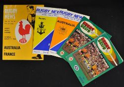 1968-1981 Australia v France Test Rugby Programmes (5): Issues from the Sydney Tests August 1968 &