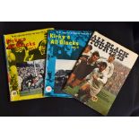 1972/73 New Zealand All Blacks Rugby Tour Brochures (3): Three thick colour-cover NZ issues on the