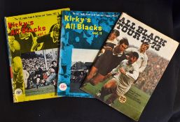 1972/73 New Zealand All Blacks Rugby Tour Brochures (3): Three thick colour-cover NZ issues on the
