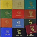 Wolverhampton Wanderers season ticket books for 1969/1970 to 1979/1980 inclusive, some duplication